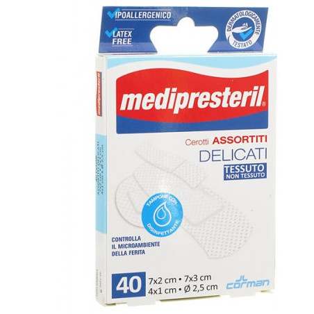 MEDIPRESTERIL CEROTTI DELICATI ASSORTITI 4 FORMATI 40 PEZZI