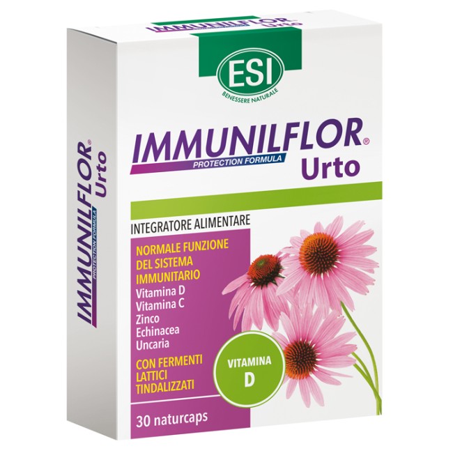 Confezione da 30 capsule di Esi Immunilflor integratore per il sistema immunitario con vitamina D