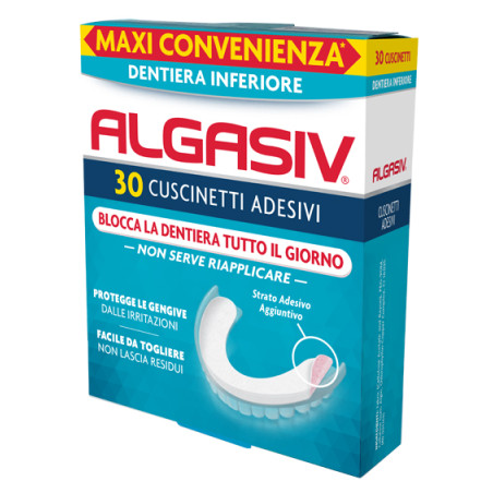 ALGASIV ADESIVO PER PROTESI DENTARIA INFERIORE 30 PEZZI