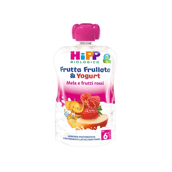 HIPP BIO FRUTTA FRULLATA YOGURT MELA FRUTTI ROSSI 90 G