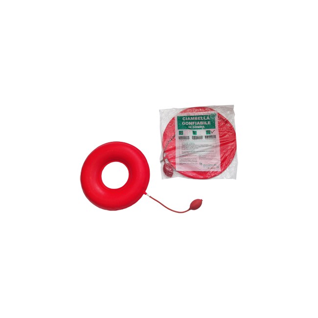 CIAMBELLA GONFIABILE PER INVALIDI IN GOMMA ROSSA TEAM DELUXE CON POMPA 45CM DIAMETRO