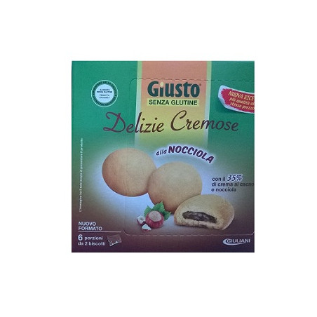 GIUSTO SENZA GLUTINE DELIZIE CREMOSE AL CACAO NOCCIOLA 180 G