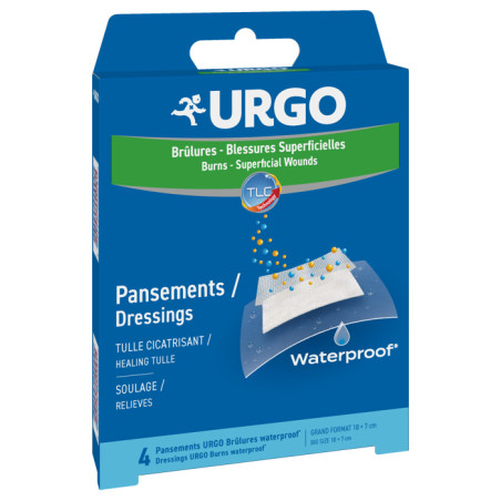 URGO USTIONI SUPERFICIALI WATERPROOF 10 X 7 CM 4 PEZZI