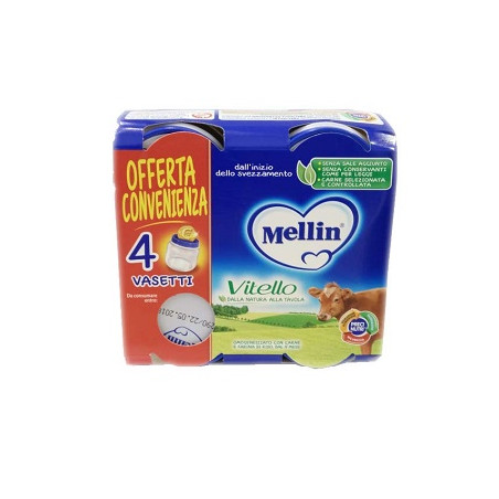 MELLIN OMOGENEIZZATO VITELLO 4 PEZZI X 80 G