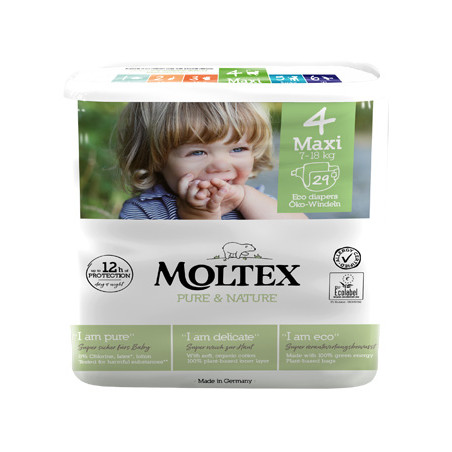 PANNOLINI MOLTEX PURE & NATURE MAXI 7-18 KG TAGLIA 4 29 PEZZI