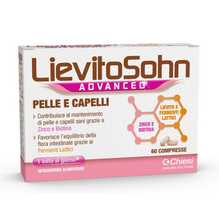 Confezione da 60 compresse di lievitosohn advanced per la bellezza della pelle e dei capelli