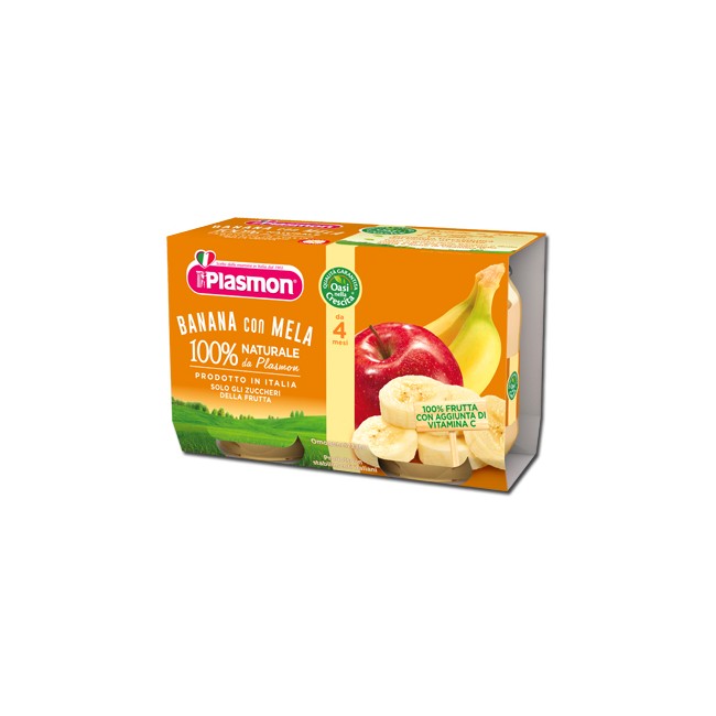 PLASMON OMOGENEIZZATO BANANA/MELA 2 X 104 G