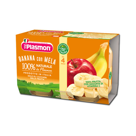 PLASMON OMOGENEIZZATO BANANA/MELA 2 X 104 G