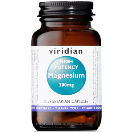 VIRIDIAN MAGNESIUM 300MG HIGH POTENCY 30 CAPSULE VIRIDIAN MAGNESIO SUPERIORE ALTA CONCENTRAZIONE