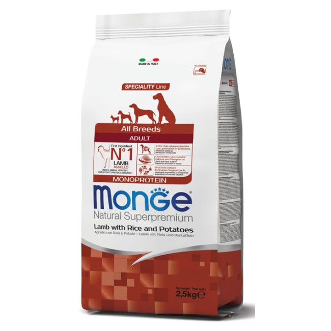 MONGE ALL BREEDS ADULT AGNELLO RISO & PATATE 2500 G