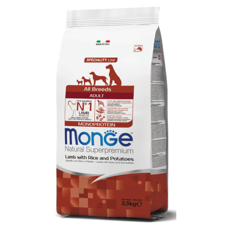 MONGE ALL BREEDS ADULT AGNELLO RISO & PATATE 2500 G