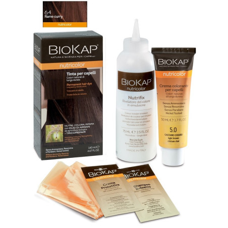 BIOKAP NUTRICOLOR 6,4 RAME CURRY TINTA TUBO + FLACONE