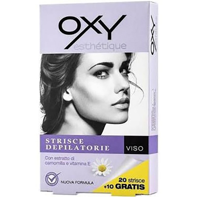 OXY STRISCE DEPILATORIE VISO 20 PEZZI