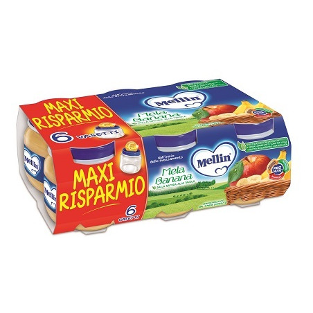 MELLIN OMOGENEIZZATO MELA BANANA 100 G 6 PEZZI