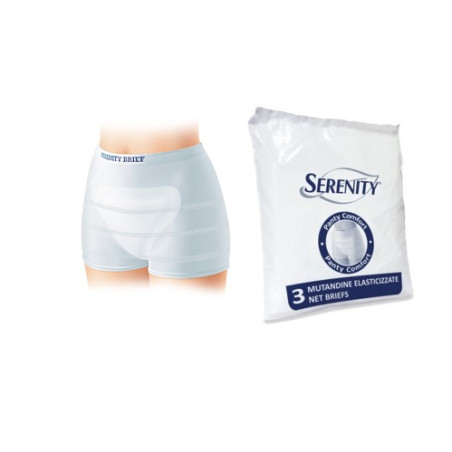 MUTANDINA A RETE PER INCONTINENZA SERENITY PANTY COMFORT M 3 PEZZI