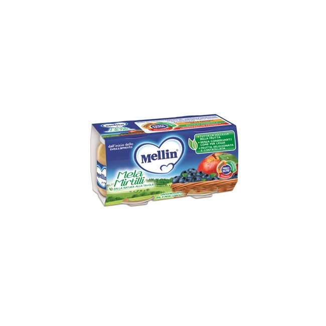 MELLIN OMOGENEIZZATO MELA MIRTILLO 100 G 2 PEZZI