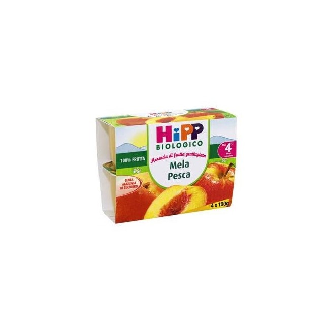 HIPP BIO FRUTTA GRATTUGGIATA MELA PESCA 4X100 G