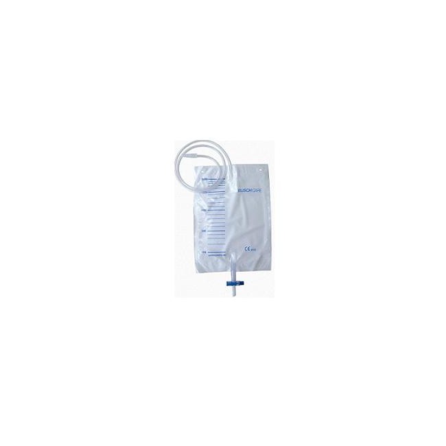 SACCA DI DRENAGGIO LETTO PER INCONTINENZA 2000ML IN PVC CON VALVOLA DI NON RITORNO CON TUBO DI RACCORDO130CM MONOUSO DIAMETRO 5X