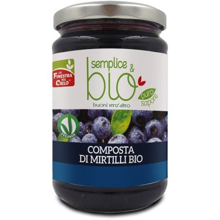 COMPOSTA DI MIRTILLI BIO CON POLPA DI MELA 320 G