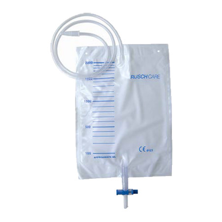 SACCA DI DRENAGGIO LETTO PER INCONTINENZA 2000ML IN PVC CON VALVOLA DI NON RITORNO E SCARICO CON TUBO DI RACCORDO 90CM 30 PEZZI