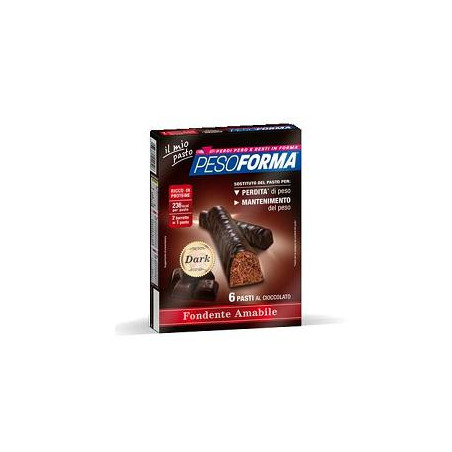 Pesoforma Barrette Al Cioccolato Fondente Amabile 6 Pasti 12 Pezzi