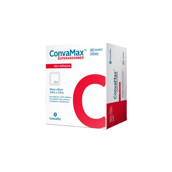 MEDICAZIONE AVANZATA CONVAMAX SUPERABSORBER NON-ADHESIVE 10 X 10 CM 10 PEZZI