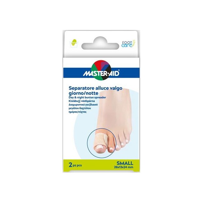 MASTER-AID FOOT CARE DIVARICATORE ALLUCE GIORNO/NOTTE TAGLIA S 2 PEZZI