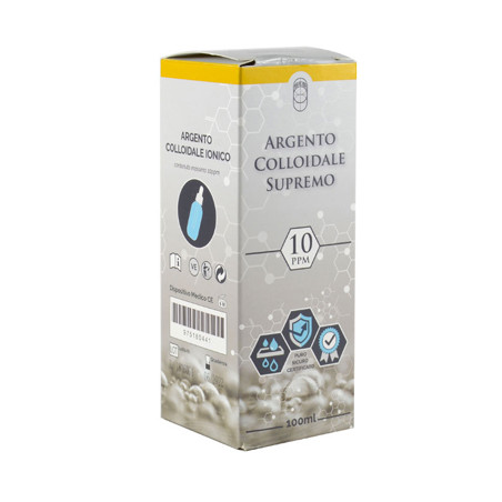 ARGENTO COLLOIDALE SUPREMO 10PPM CERTIFICATO CON CONTAGOCCE 100 ML