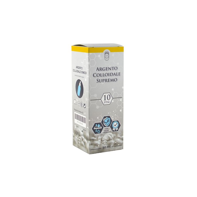 ARGENTO COLLOIDALE SUPREMO 10PPM CERTIFICATO CON CONTAGOCCE 50 ML