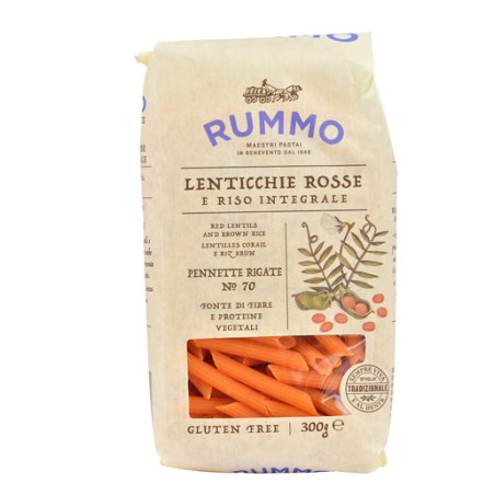 RUMMO PENNETTE RIGATE N 70 LENTICCHIE ROSSE E RISO INTEGRALE 300 G