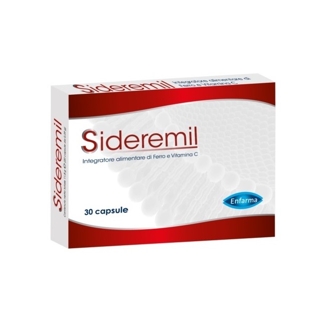 Confezione da 30 capsule di Sederemil integratore di ferro e vitamina C