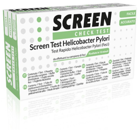 TEST RAPIDO PER L'INDIVIDUAZIONE DEGLI ANTIGENI HELICOBACTER PYLORI NELLE FECI UMANE SCREEN CHECK TEST HELICOBACTER/PYLORI