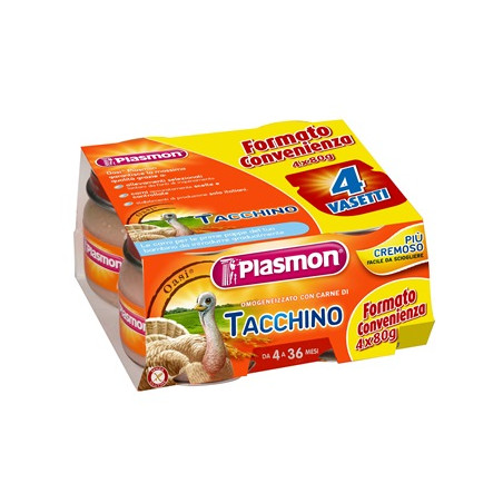 PLASMON OMOGENEIZZATO TACCHINO 4 X 80 G CON GIFT