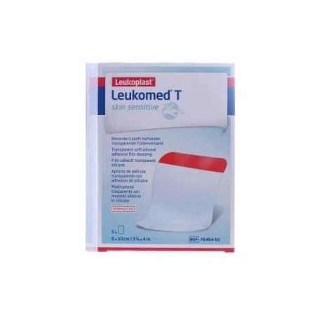 LEUKOMED T PLUS SKIN SENSITIVE MEDICAZIONE POST-OPERATORIA TRASPARENTE MPERMEABILE CON MASSA ADESIVA AL SILICONE 8X10CM 5 PEZZI