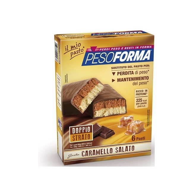 PESOFORMA BARRETTA AL CARAMELLO SALATO 12 PEZZI DA 31 G