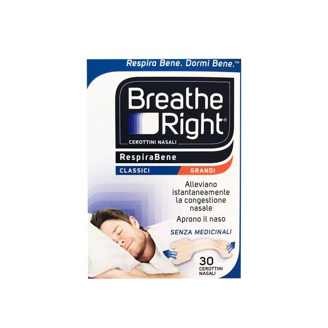 CEROTTI NASALI BREATHE RIGHT CLASSICI 30 PEZZI