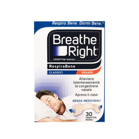 CEROTTI NASALI BREATHE RIGHT CLASSICI 30 PEZZI