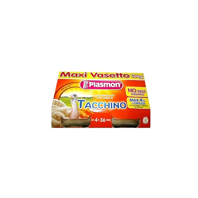 PLASMON OMOGENEIZZATO TACCHINO 120 G X 2 PEZZI