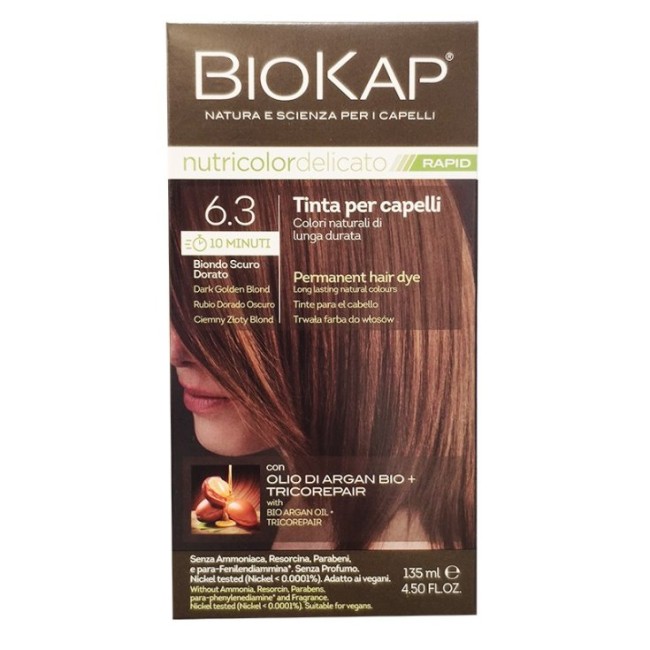 BIOKAP NUTRICOLOR DELICATO RAPID 6,30 BIONDO SCURO DORATO 135 ML