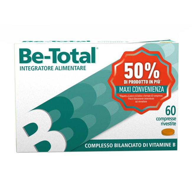 Confezione convenienza da 60 compresse di Betotal classico integratore di vitamine B