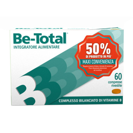 Confezione convenienza da 60 compresse di Betotal classico integratore di vitamine B