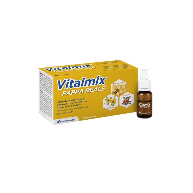 Confezione da 12 flaconcini da 10 ml di Vitalmix Pappa Reale con effetto tonico ricostituente