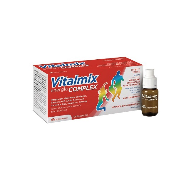 Confezione da 12 flaconcini di Vitalmix Complex integratore energetico per adulti