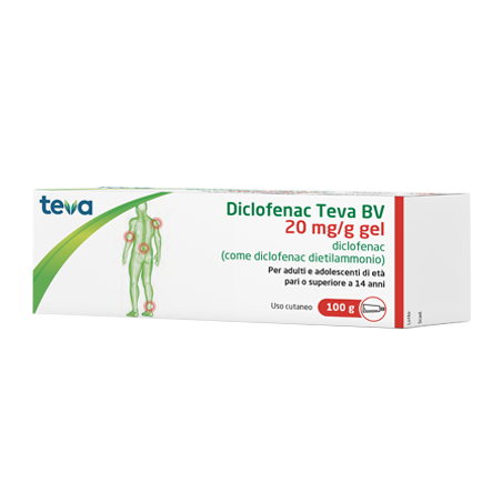 DICLOFENAC TEVA*GEL100G 20MG/G