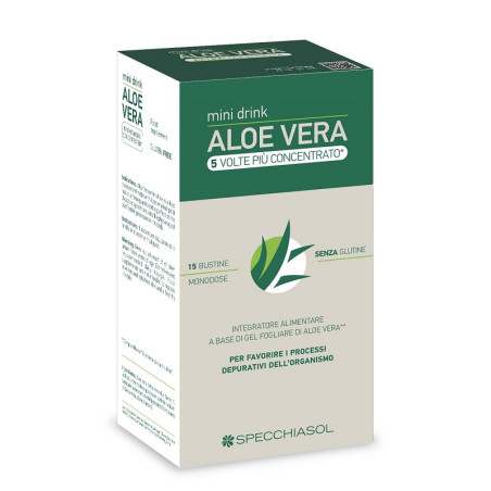 ALOE VERA MINI DRINK 5 VOLTE PIU' CONCENTRATO 15 BUSTINE DA 10 ML