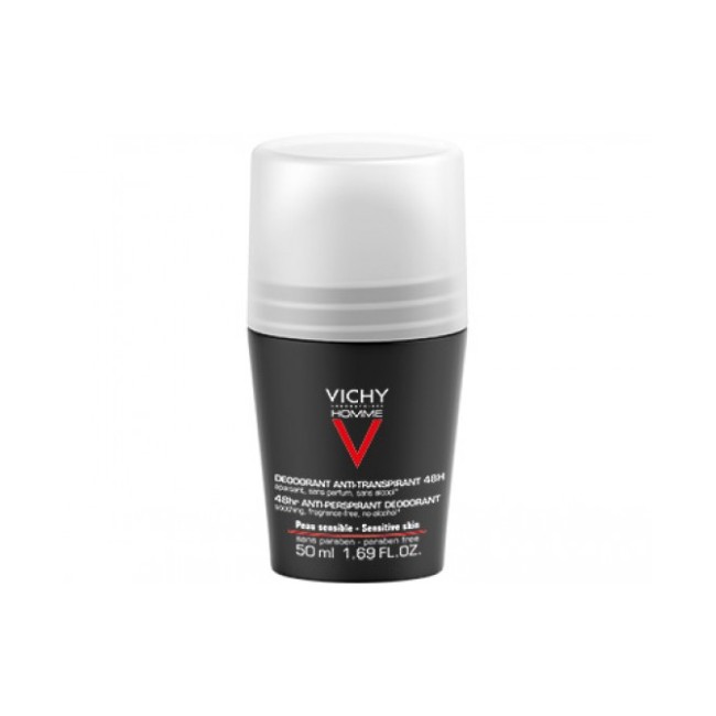 Vichy Homme Deodorante Roll-On 48H Pelle Sensibile 50ml