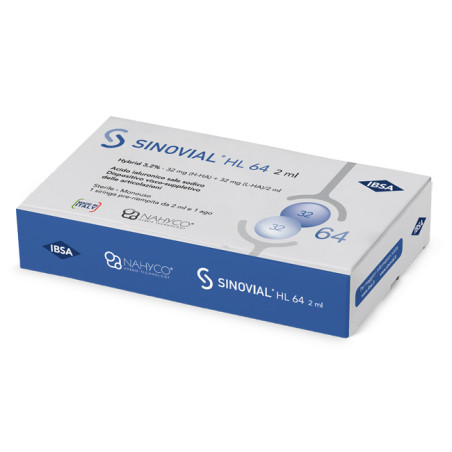 SIRINGA INTRA-ARTICOLARE SINOVIAL HL 64 32 MG + 32 MG 1 FS 2 ML AGO GAUGE 21