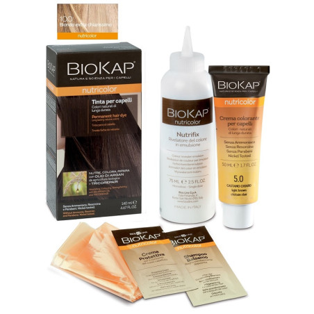 BIOKAP NUTRICOLOR 10,0 NEW BIONDO EXTRA CHIARISSIMO TINTA TUBO + FLACONE