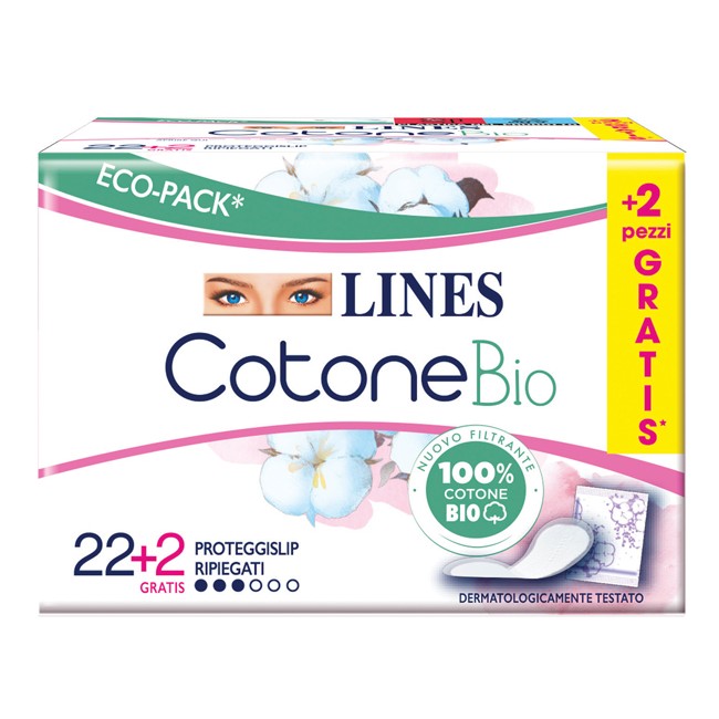 LINES COTONE BIO SALVASLIP RIPIEGATI 24 PEZZI