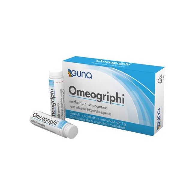 Confezione da 6 tubi dose di Guna Omeogriphi per rafforzare le difese immunitarie